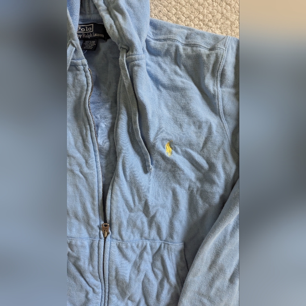 Light Blue Polo Zip-up Jacket - Picture 3 of 5